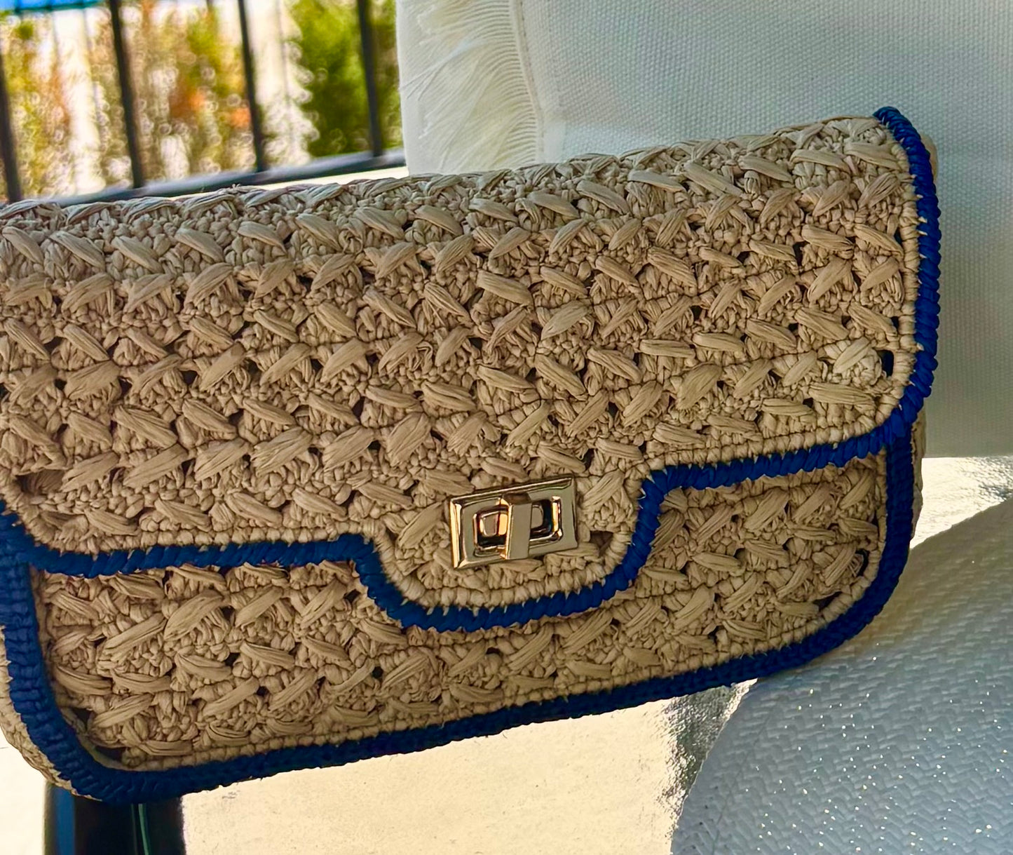 Raffia Clutch