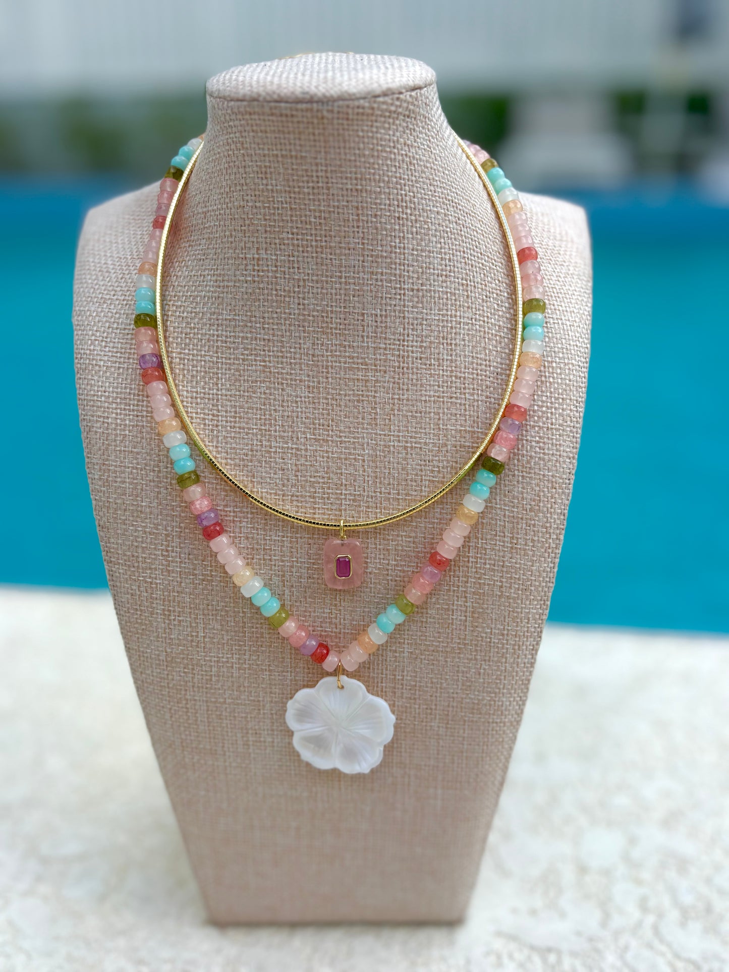 Pink Flower Necklace
