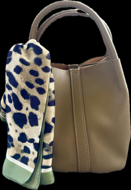Mini Tote - Sage Taupe & Brown