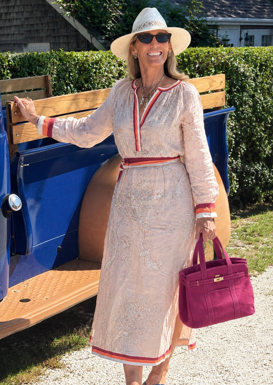 Blush & Beige Toile Dress