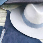 Load image into Gallery viewer, Grey Felt Hat with Grey Suede Detail
