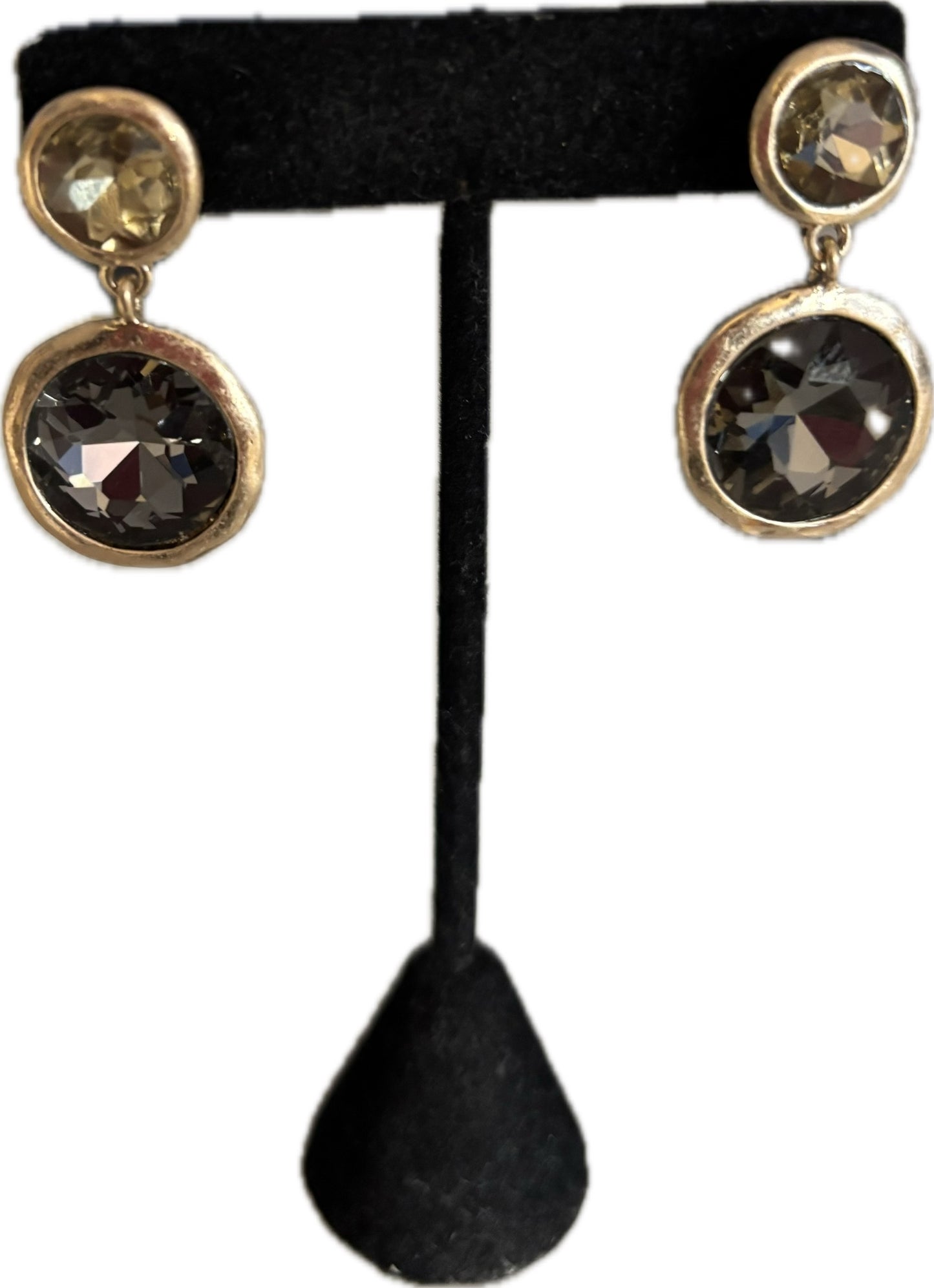 Two stone drop earring