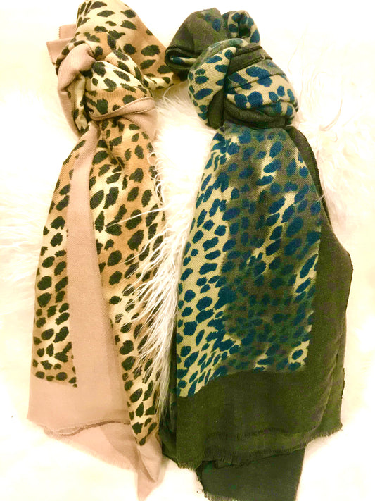 Blue Leopard Cozy Scarf/Wrap