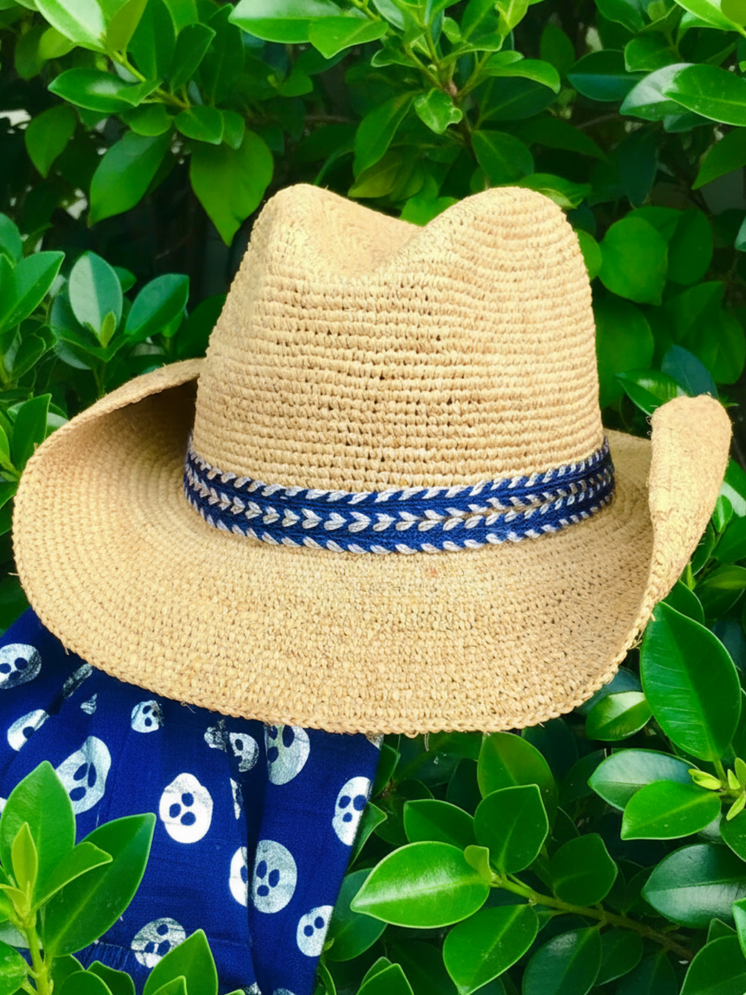 Navy & Silver Wave Cowboy Hat