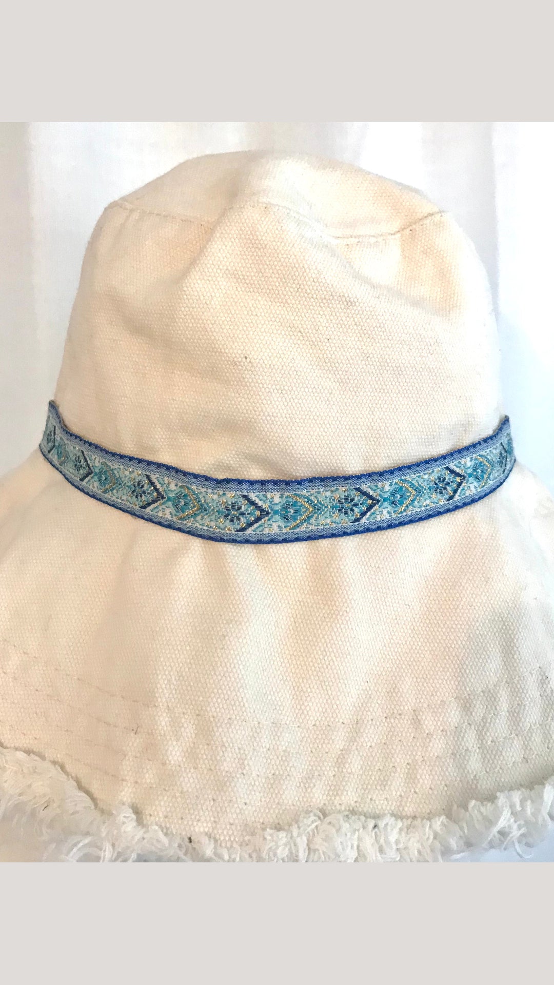 Cotton Twill Bucket Hat with Fringe