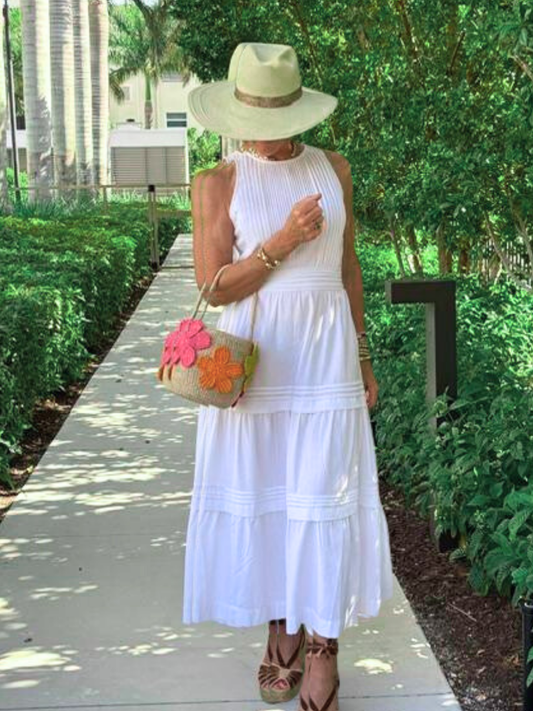 White sleeveless  dress