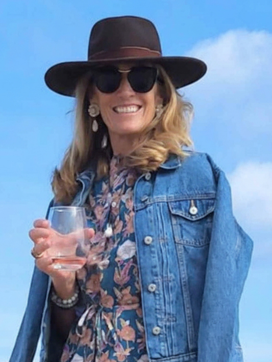 Brown Felt Hat / Chocolate Suede Detail