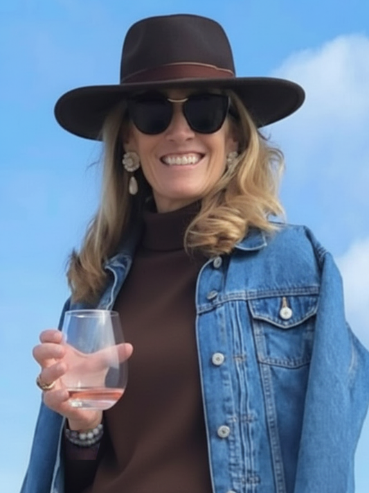 Brown Felt Hat with Chocolate Suede Detail