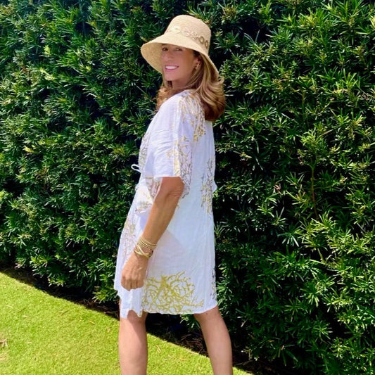 Raffia Bucket Hat - Gold