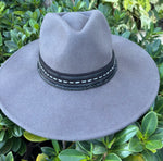 Load image into Gallery viewer, Grey Felt Hat - Black detail
