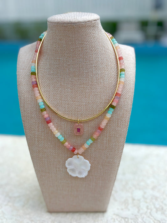 Pink Flower Necklace