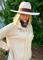 Load image into Gallery viewer, Cashmere Sweater with Fringe Hood
