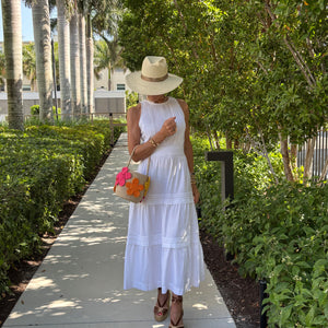 White sleeveless  dress