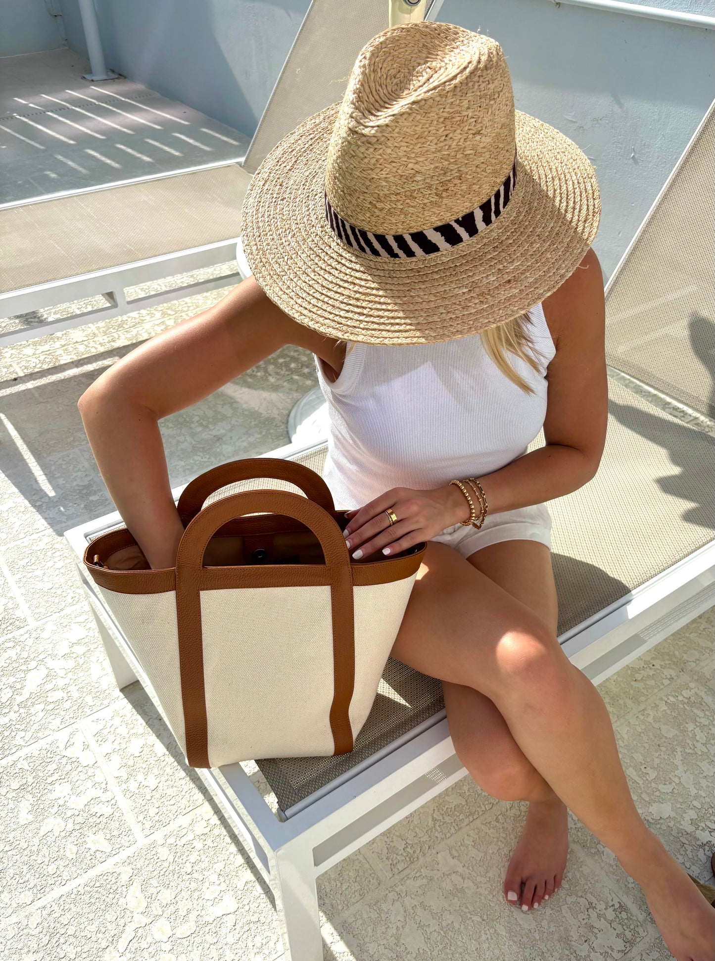 Panama Hat - Zebra Tan Weave