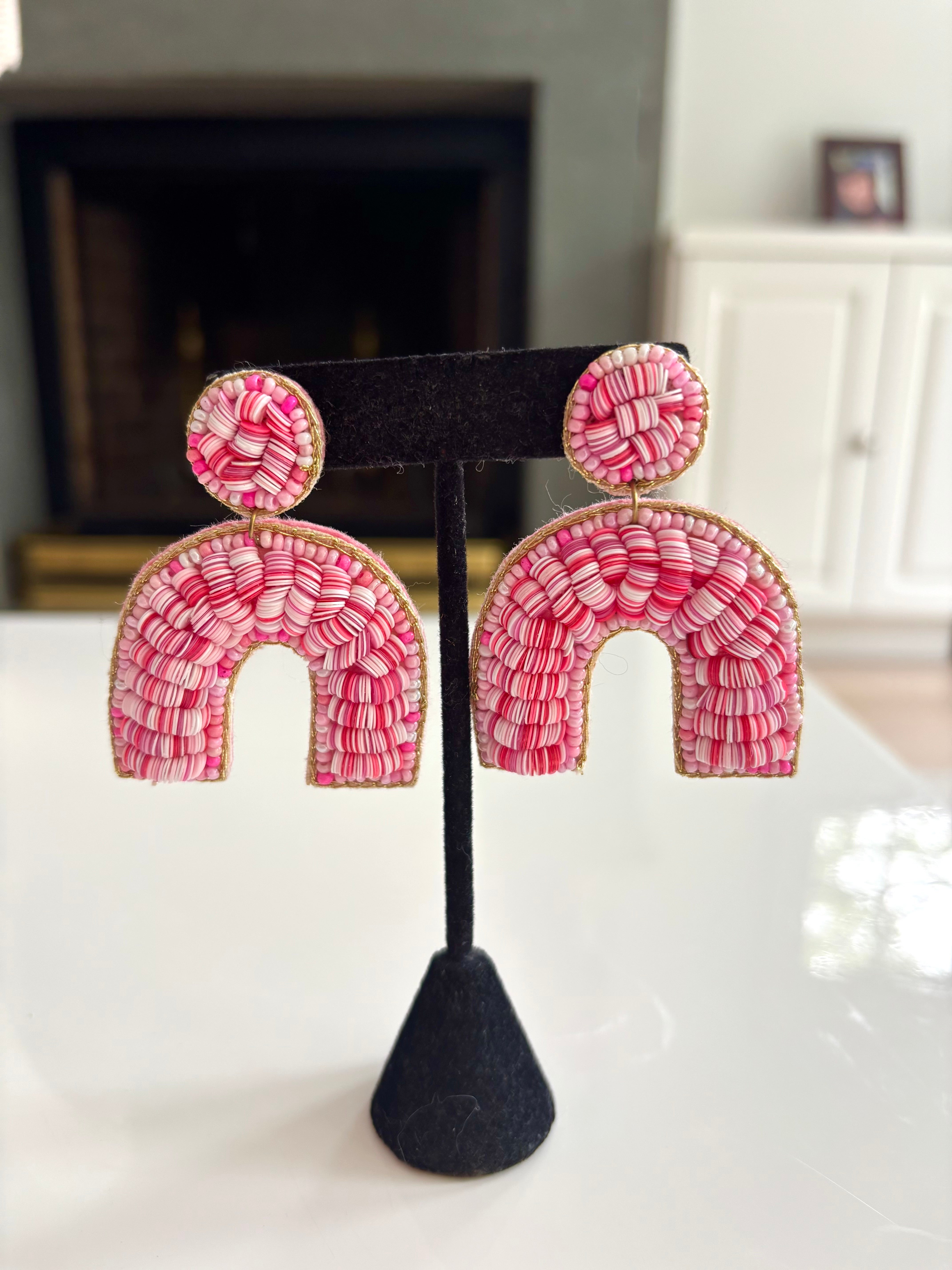 Pink Braid  Earrings