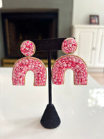 Load image into Gallery viewer, Pink Braid  Earrings
