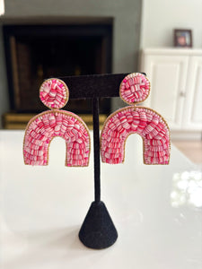 Pink Braid  Earrings
