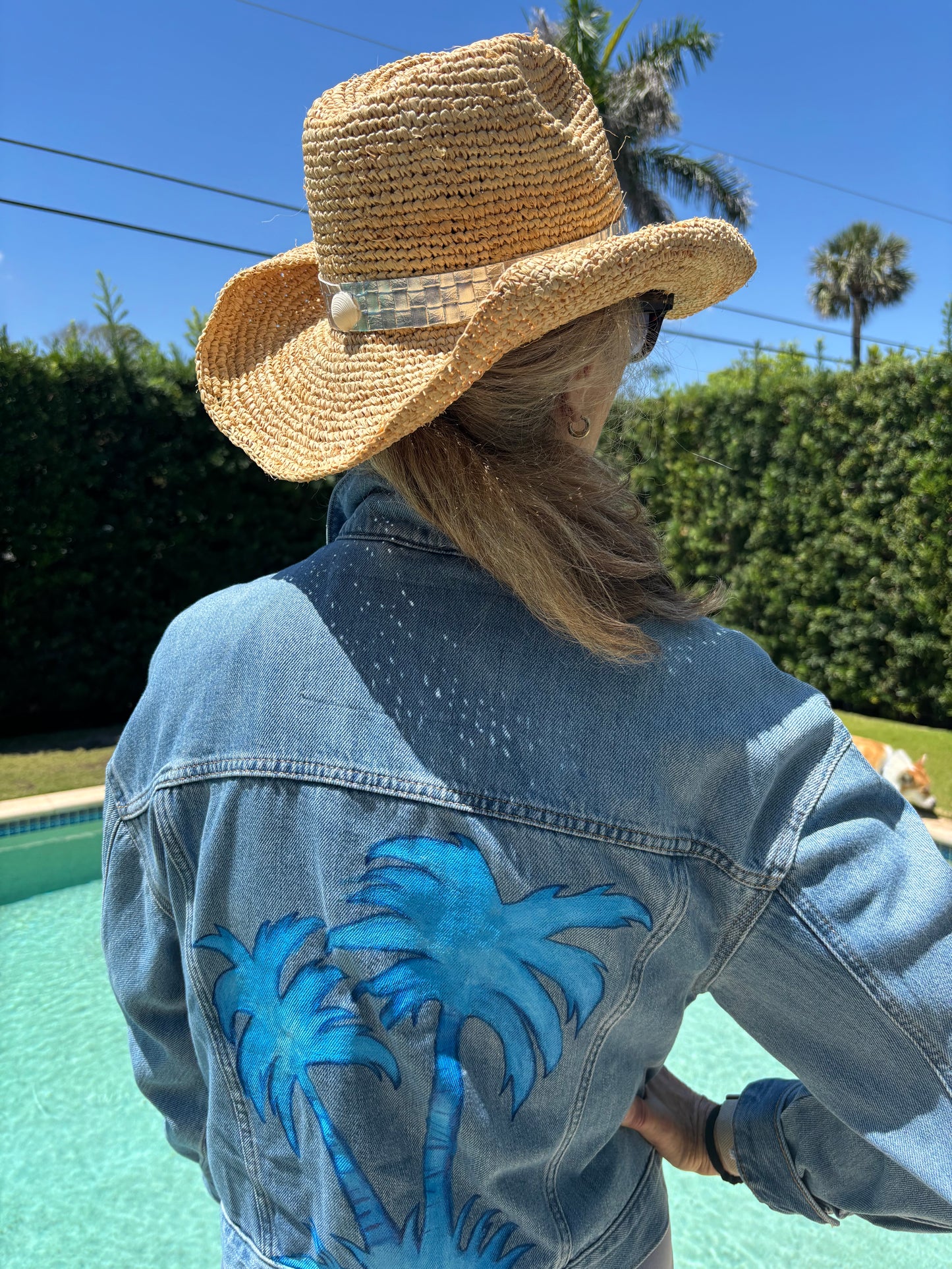 Palm Tree Jean Jacket