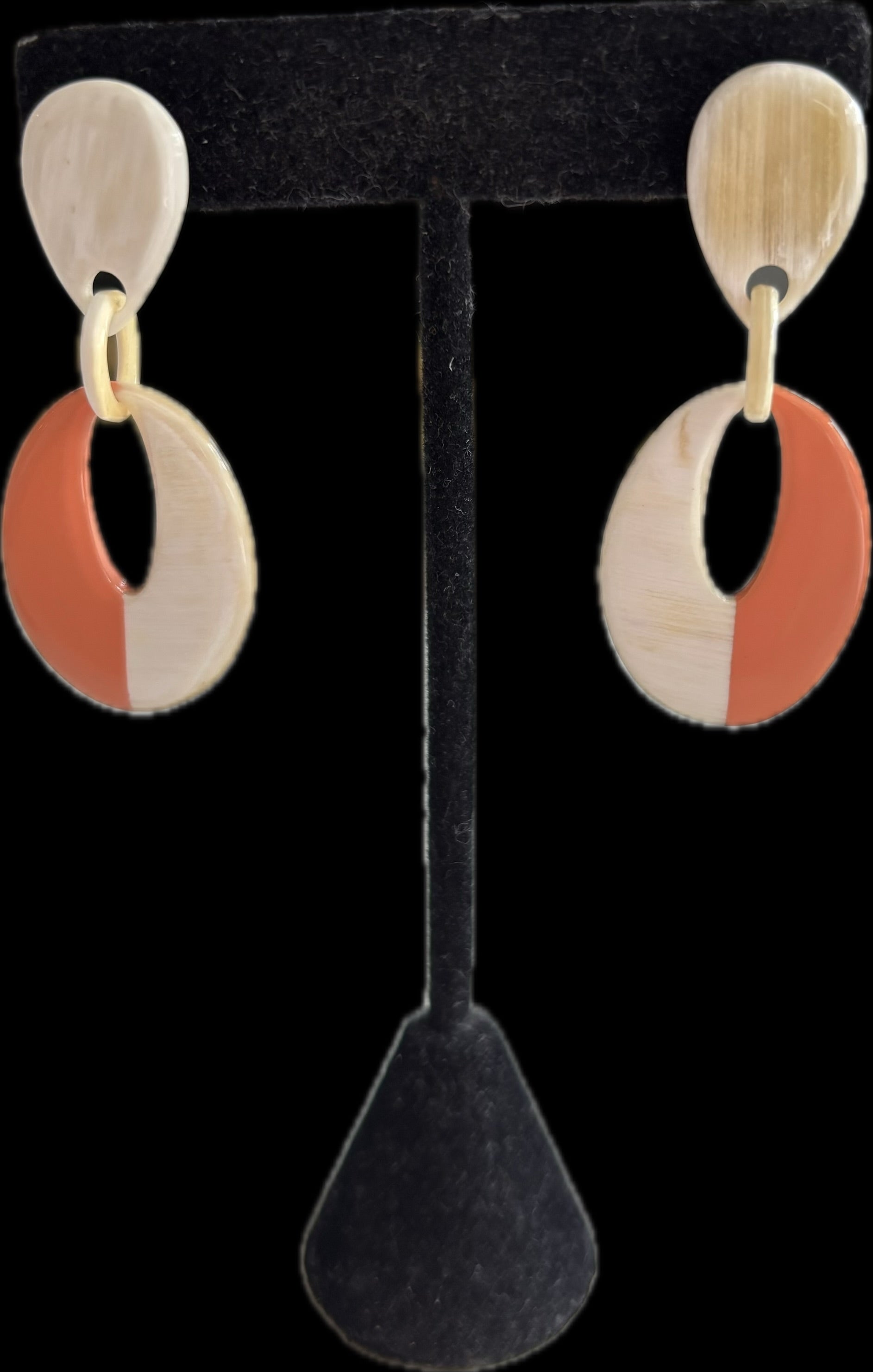 Earrings - natural & orange