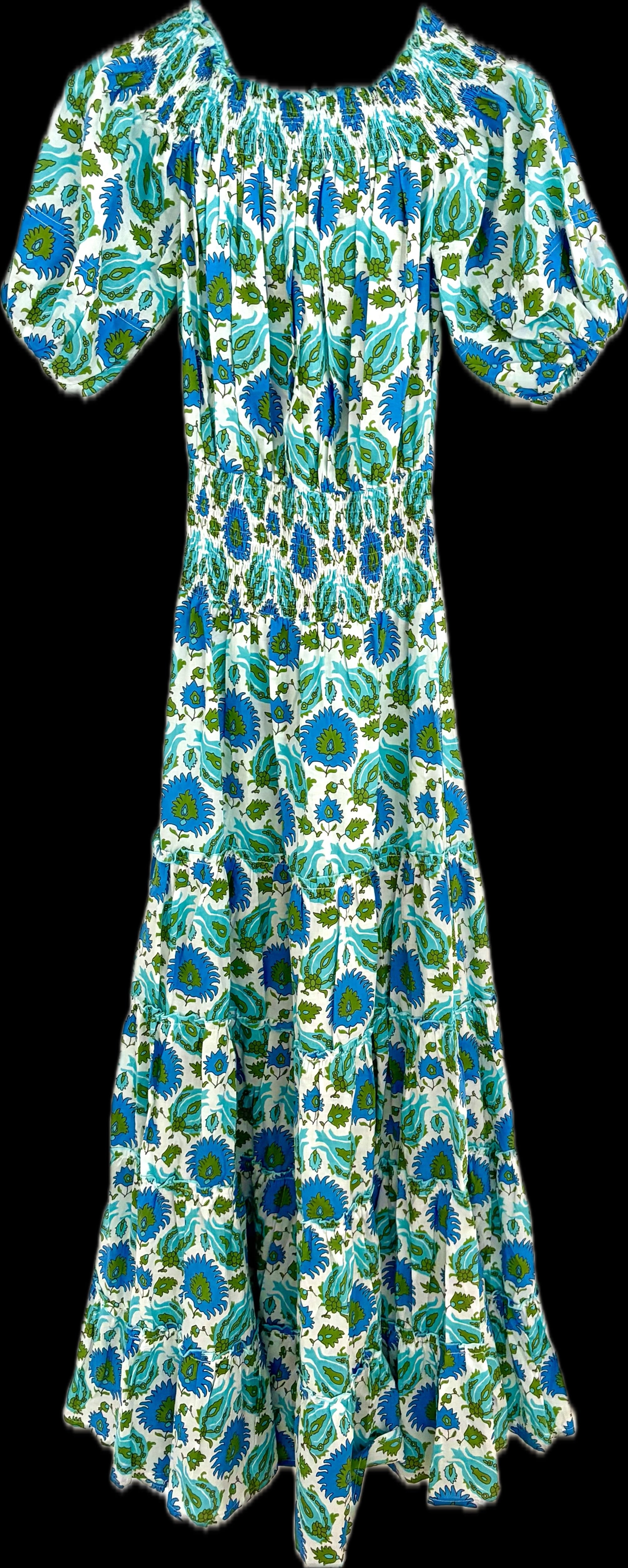 Floral Dress - Blue Green