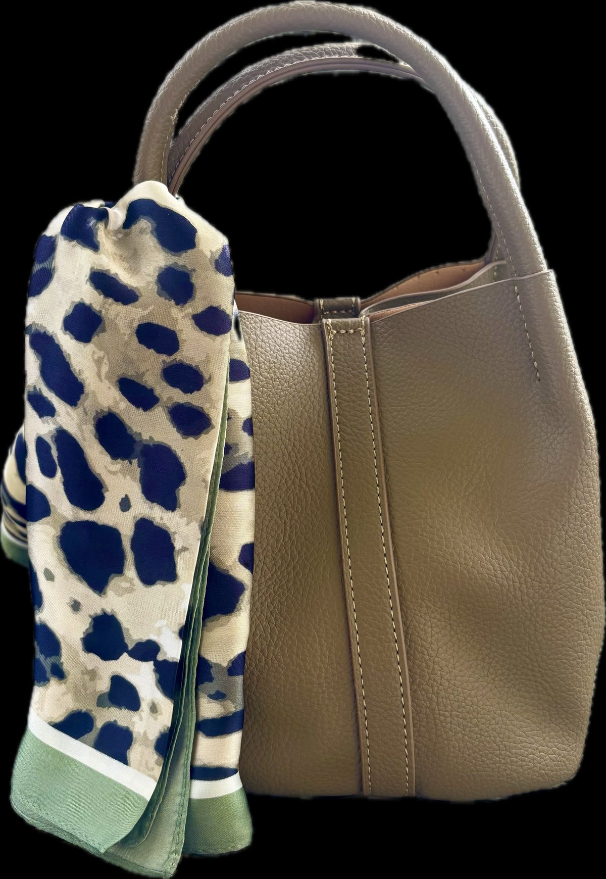 Mini Tote - Sage Taupe & Brown