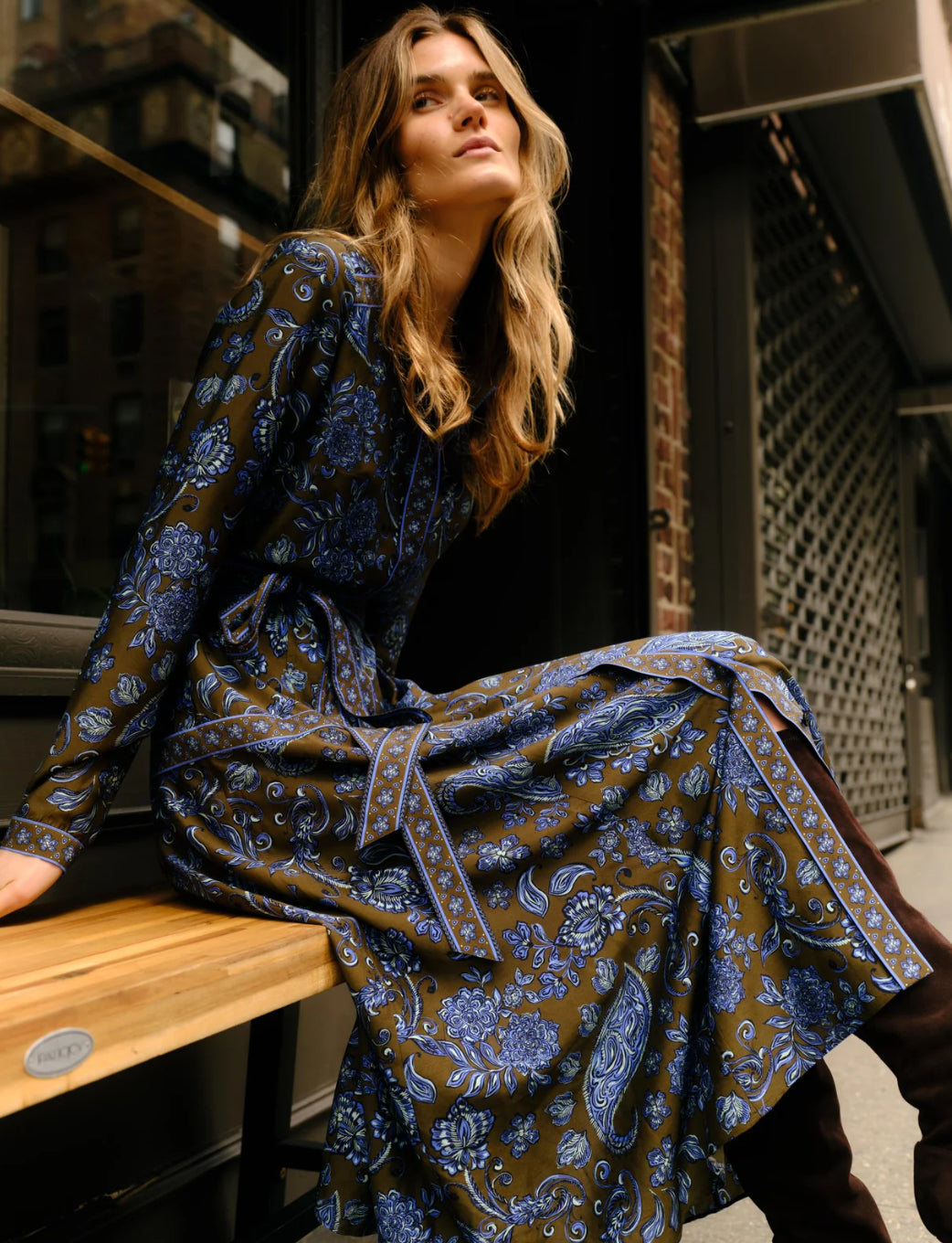 Brown & Blue Dress