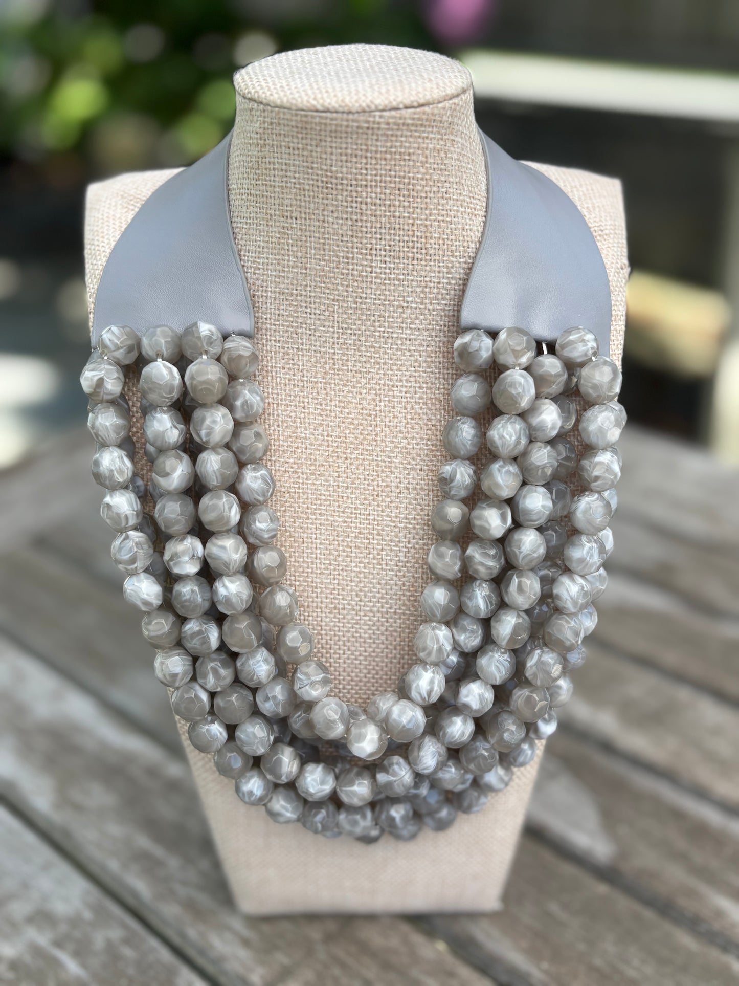 Grey Beaded Necklace