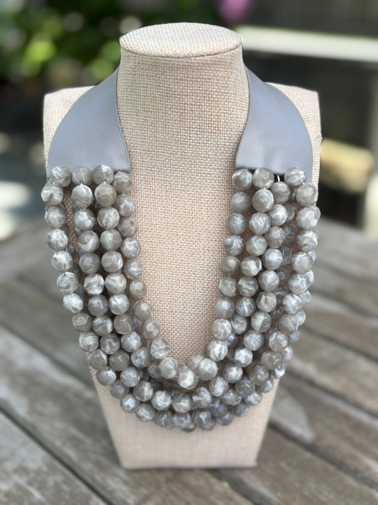 Grey Beaded Necklace