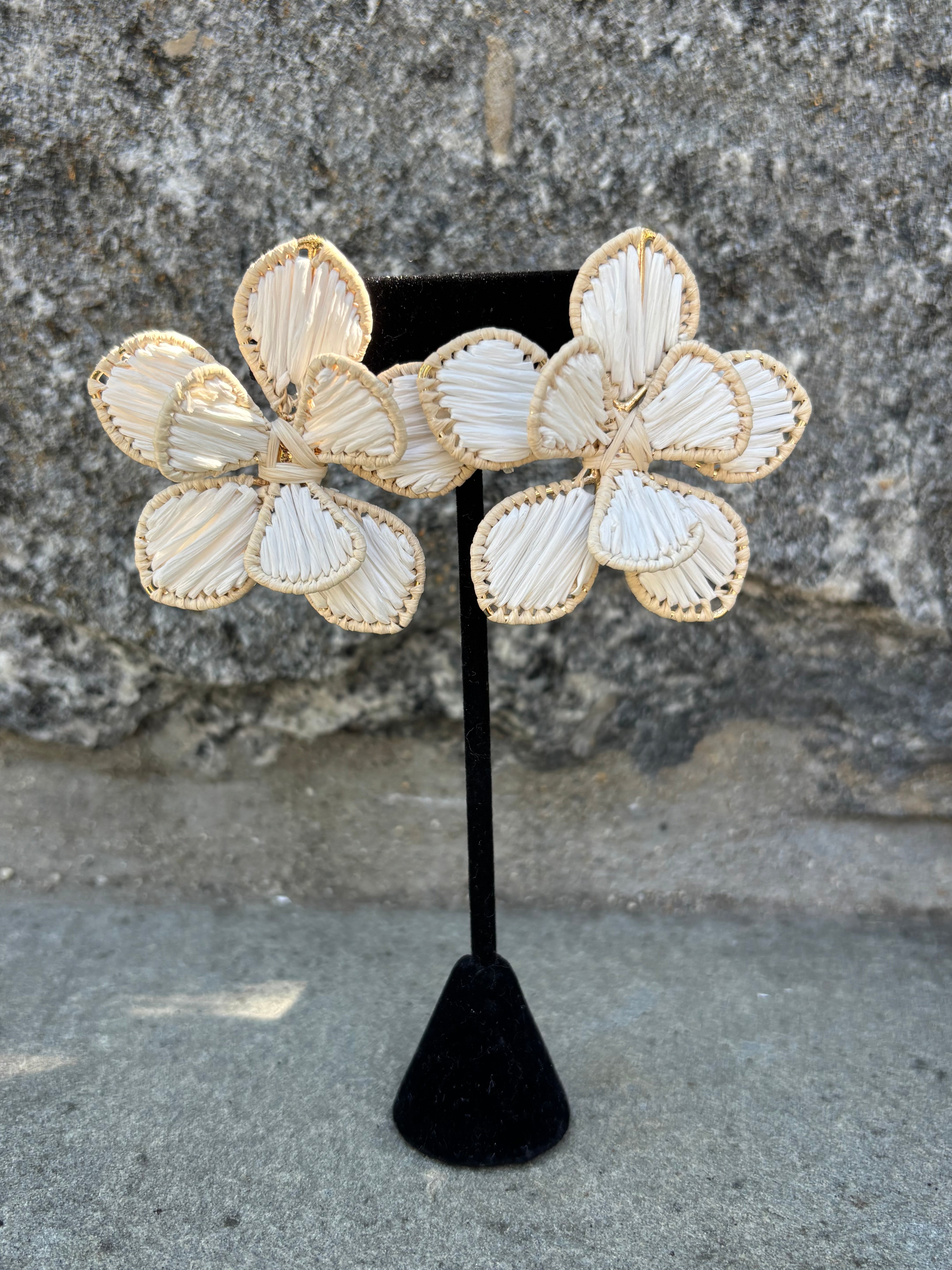 White Flower Earrings