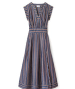 Load image into Gallery viewer, Navy &amp; Tan Strip Dress
