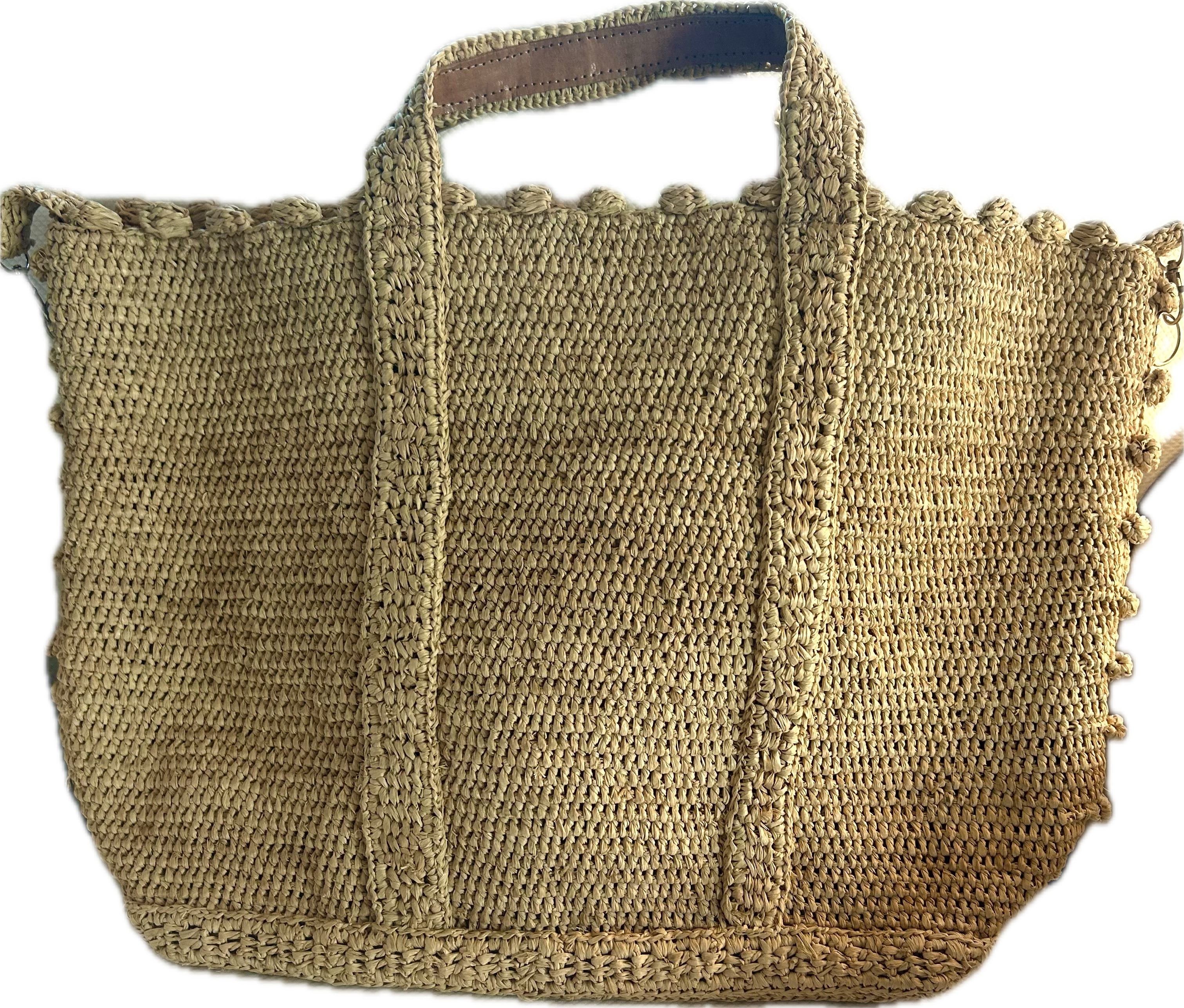 Raffia Crossbody Tote