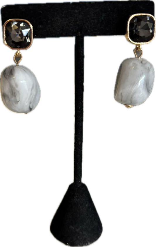 Grey and Stone Earrings