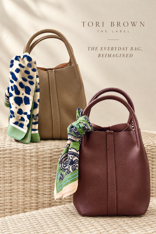 Mini Tote - Sage Taupe & Brown