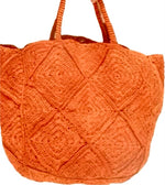 Load image into Gallery viewer, Orange Raffia Tote

