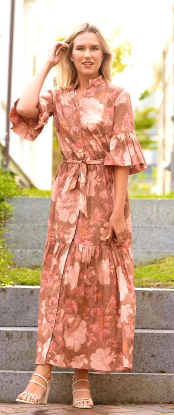 Copper / Rose Flower Dress