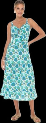 Load image into Gallery viewer, Thin strap Floral Dress - Blue Green (Copy)
