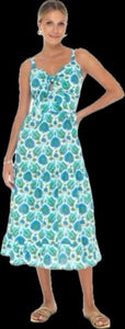Thin strap Floral Dress - Blue Green (Copy)