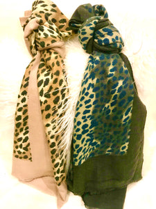 Blue Leopard Cozy Scarf/Wrap