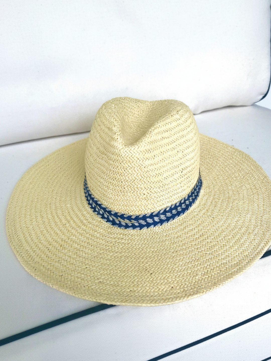 Navy & Silver Wave Panama Hat