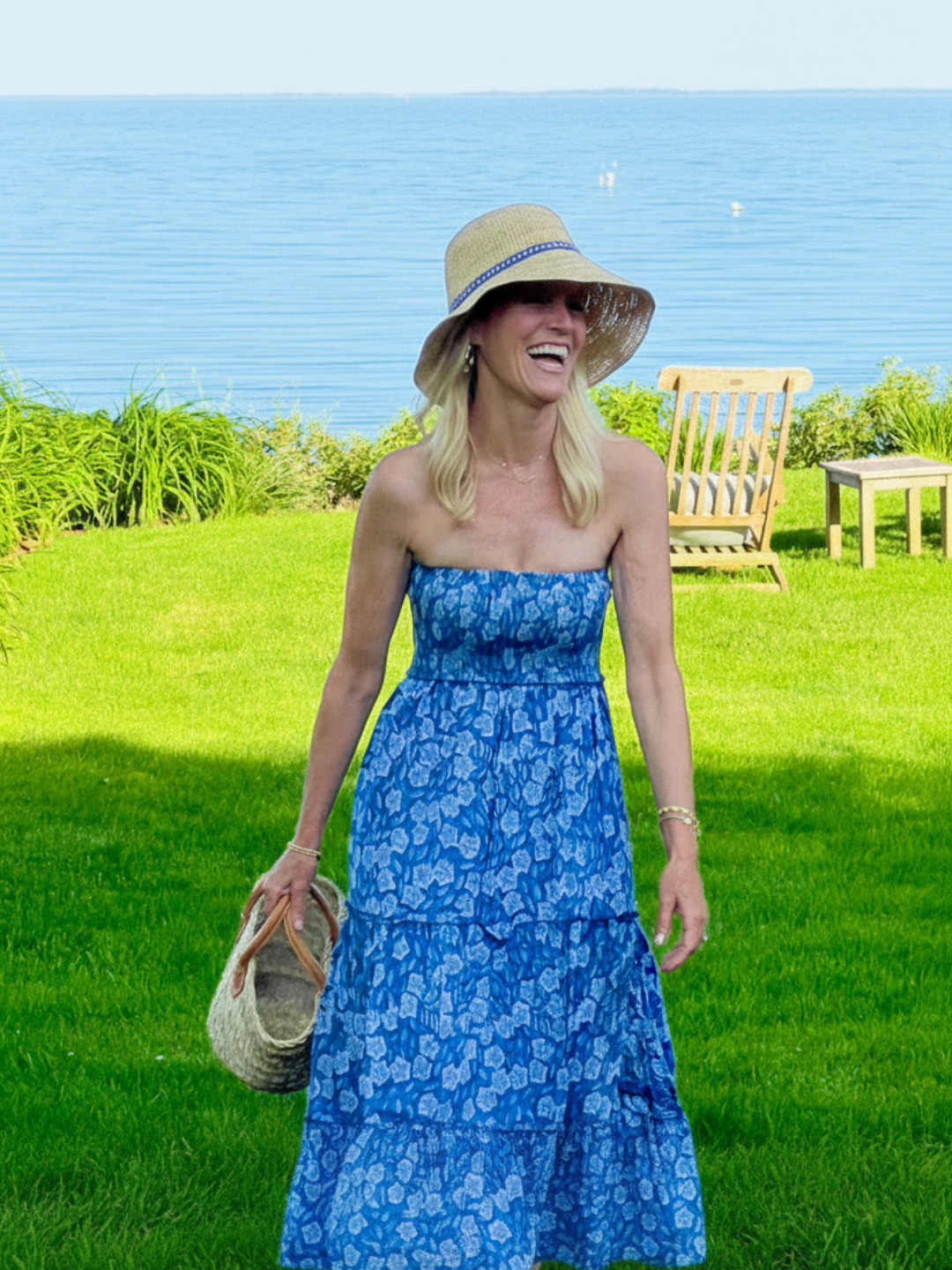 Raffia Bucket Hat - PeriwinkleBlue