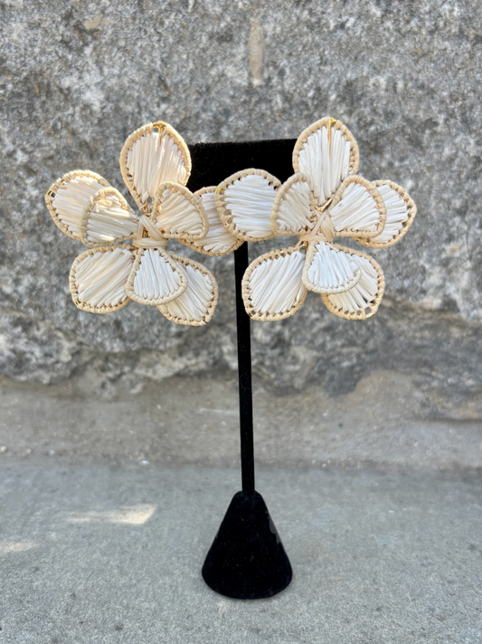 White Flower Earrings