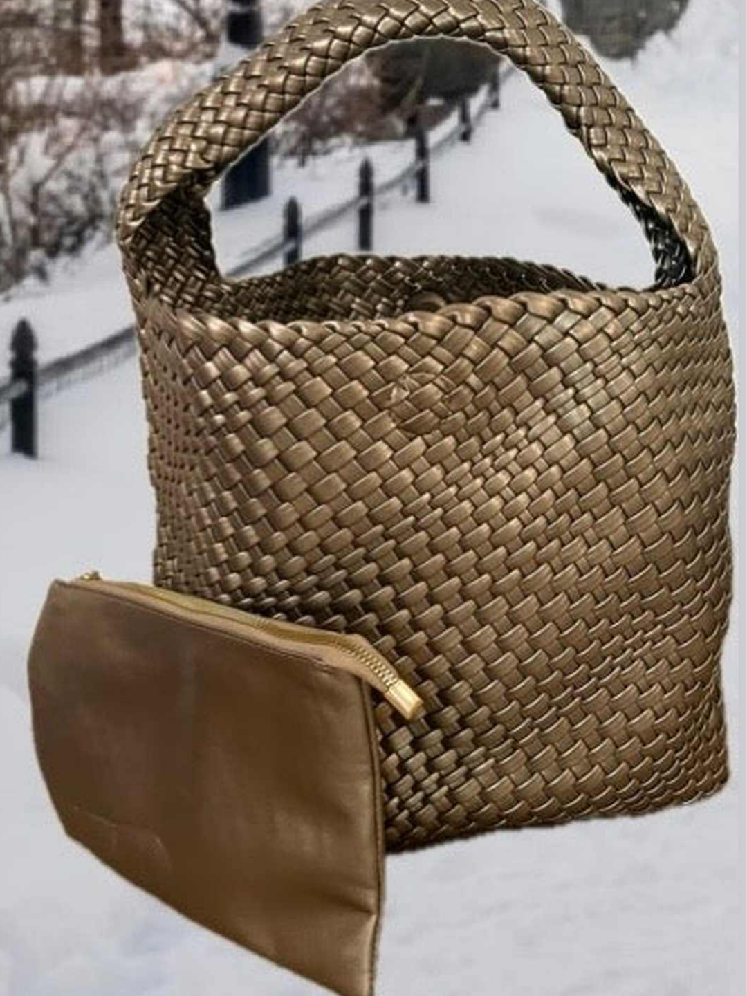 Woven Tote - Copper Metallic