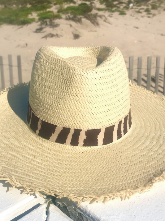 Zebra Fringe Panama Hat