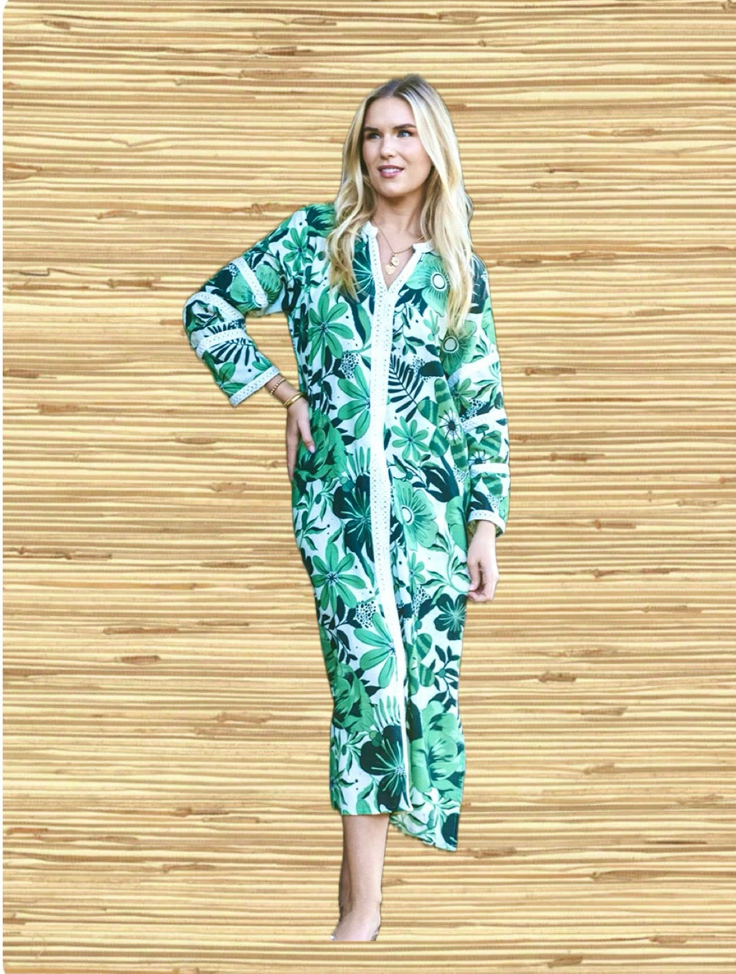 Green Palm Kaftan