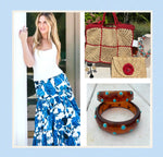 Load image into Gallery viewer, Blue White floral Long Skirt
