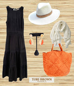 Load image into Gallery viewer, Orange Raffia Tote
