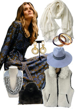 Load image into Gallery viewer, Grey Felt Hat - Black detail
