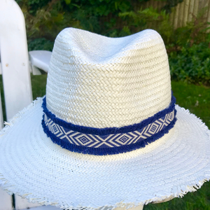 Navy & White Short Brim Hat