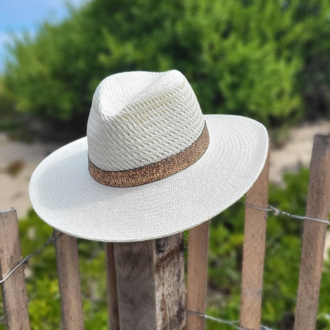Panama Hat - rose pebble detail