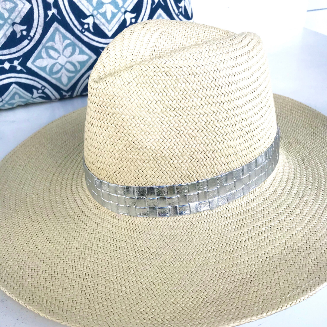 Embossed Silver Panama Hat